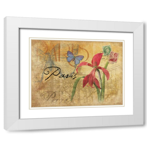 Paris Postcard 4 White Modern Wood Framed Art Print with Double Matting by Grey, Jace