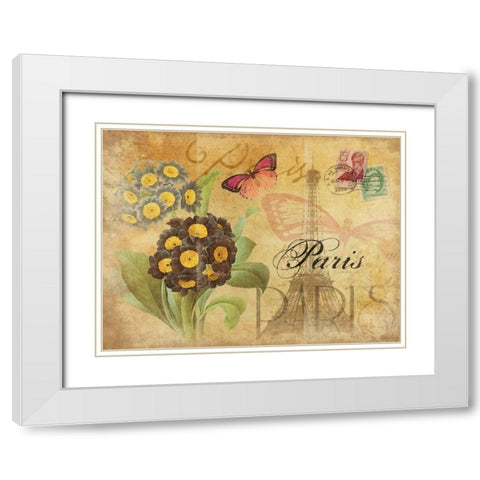 Paris Postcard 6 White Modern Wood Framed Art Print with Double Matting by Grey, Jace