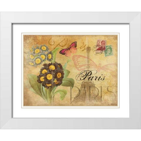 Paris Postcard 6 White Modern Wood Framed Art Print with Double Matting by Grey, Jace