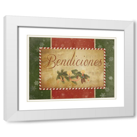 Bendiciones White Modern Wood Framed Art Print with Double Matting by Grey, Jace