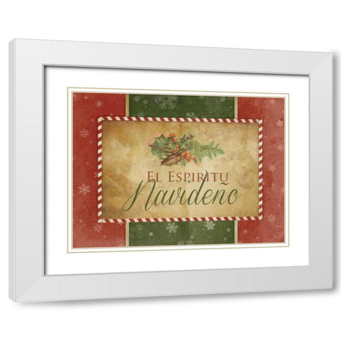 El Espiritu Navideno White Modern Wood Framed Art Print with Double Matting by Grey, Jace