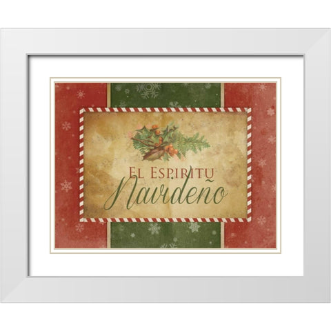 El Espiritu Navideno White Modern Wood Framed Art Print with Double Matting by Grey, Jace