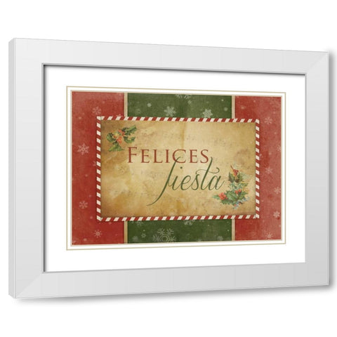 Felices Fiesta White Modern Wood Framed Art Print with Double Matting by Grey, Jace