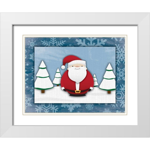 Santa White Modern Wood Framed Art Print with Double Matting by Grey, Jace
