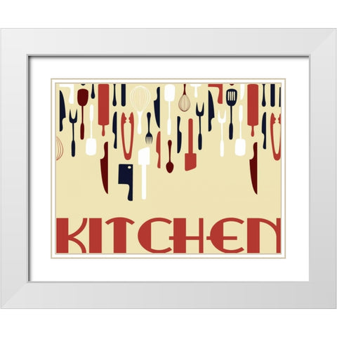 Kitchen Dinning E White Modern Wood Framed Art Print with Double Matting by Grey, Jace