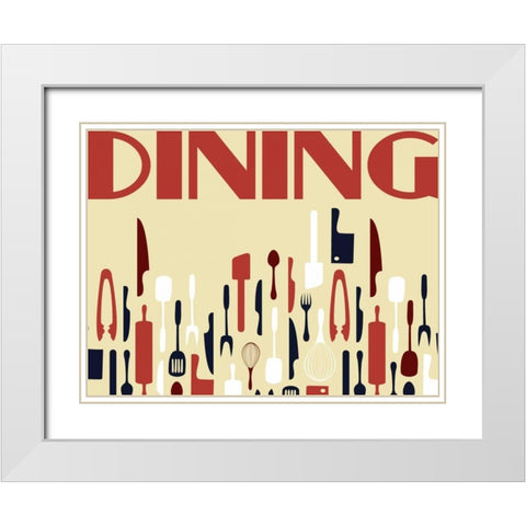 Kitchen Dinning F White Modern Wood Framed Art Print with Double Matting by Grey, Jace