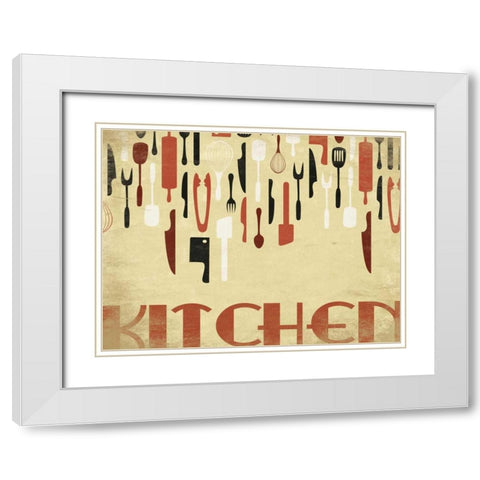 Kitchen Dinning G White Modern Wood Framed Art Print with Double Matting by Grey, Jace