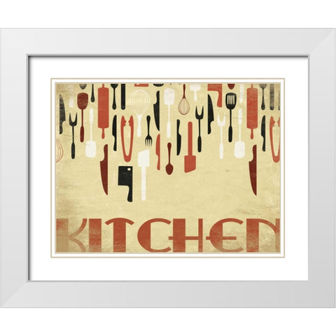 Kitchen Dinning G White Modern Wood Framed Art Print with Double Matting by Grey, Jace
