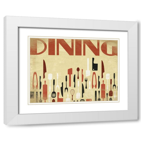 Kitchen Dinning H White Modern Wood Framed Art Print with Double Matting by Grey, Jace