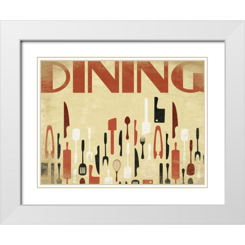 Kitchen Dinning H White Modern Wood Framed Art Print with Double Matting by Grey, Jace