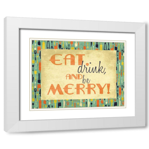 Merry Kitchen White Modern Wood Framed Art Print with Double Matting by Grey, Jace