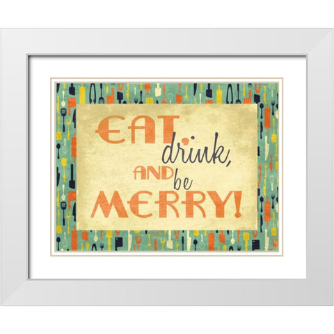 Merry Kitchen White Modern Wood Framed Art Print with Double Matting by Grey, Jace