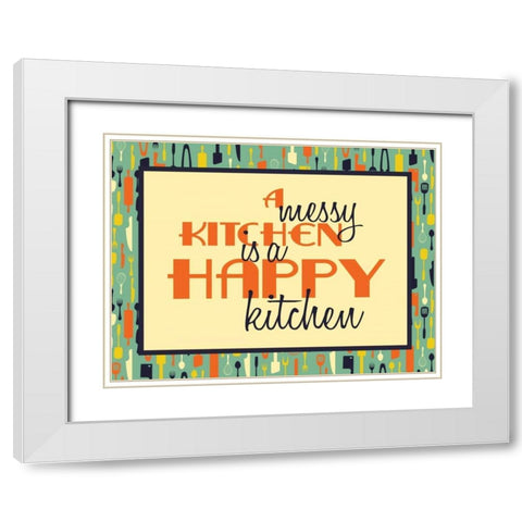 Messy Kitchen 2 White Modern Wood Framed Art Print with Double Matting by Grey, Jace