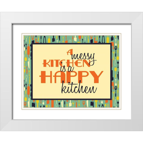 Messy Kitchen 2 White Modern Wood Framed Art Print with Double Matting by Grey, Jace