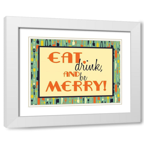 Merry Kitchen 2 White Modern Wood Framed Art Print with Double Matting by Grey, Jace
