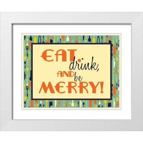 Merry Kitchen 2 White Modern Wood Framed Art Print with Double Matting by Grey, Jace