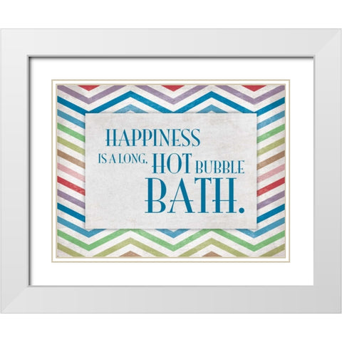 Chevron Bath A White Modern Wood Framed Art Print with Double Matting by Grey, Jace