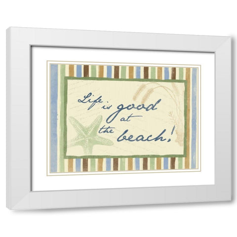 Beach A White Modern Wood Framed Art Print with Double Matting by Grey, Jace