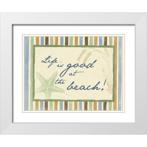 Beach A White Modern Wood Framed Art Print with Double Matting by Grey, Jace