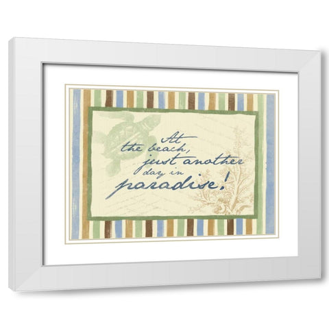 Beach B White Modern Wood Framed Art Print with Double Matting by Grey, Jace