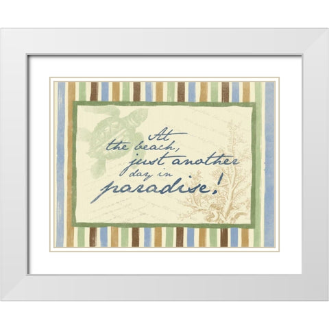 Beach B White Modern Wood Framed Art Print with Double Matting by Grey, Jace