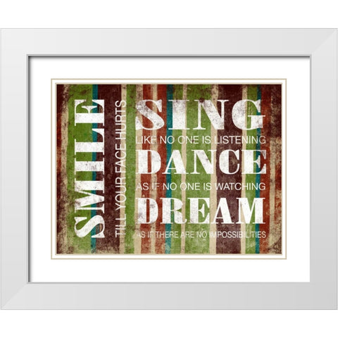 Smile Inspirational White Modern Wood Framed Art Print with Double Matting by Grey, Jace