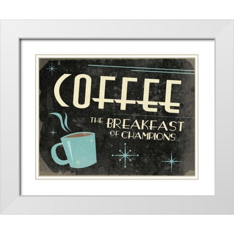 Retro Coffee B White Modern Wood Framed Art Print with Double Matting by Grey, Jace