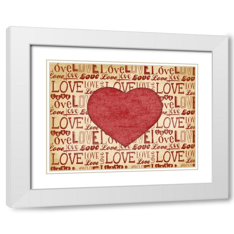 Love White Modern Wood Framed Art Print with Double Matting by Grey, Jace