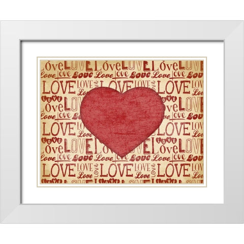 Love White Modern Wood Framed Art Print with Double Matting by Grey, Jace