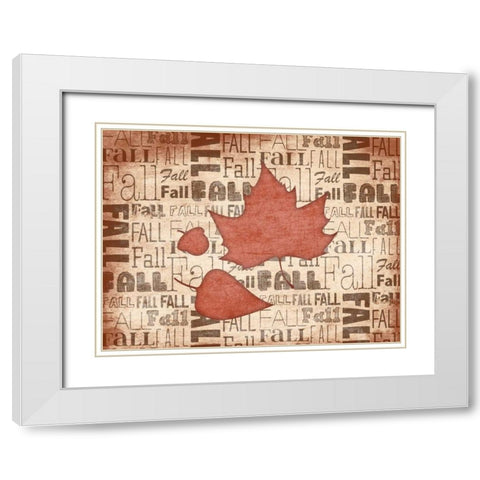 Leaves White Modern Wood Framed Art Print with Double Matting by Grey, Jace