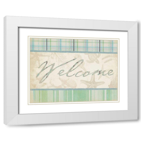 Welcome White Modern Wood Framed Art Print with Double Matting by Grey, Jace