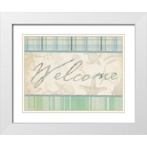 Welcome White Modern Wood Framed Art Print with Double Matting by Grey, Jace