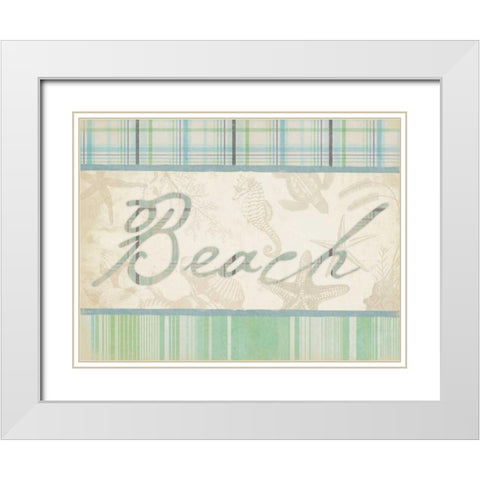 Beach White Modern Wood Framed Art Print with Double Matting by Grey, Jace