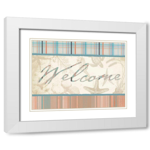 Welcome 2 White Modern Wood Framed Art Print with Double Matting by Grey, Jace