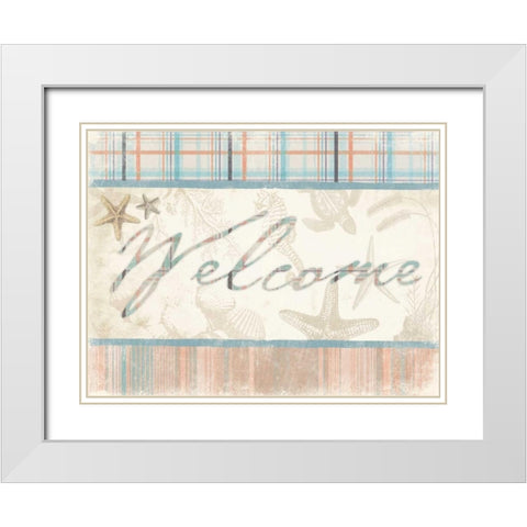 Welcome 3 White Modern Wood Framed Art Print with Double Matting by Grey, Jace