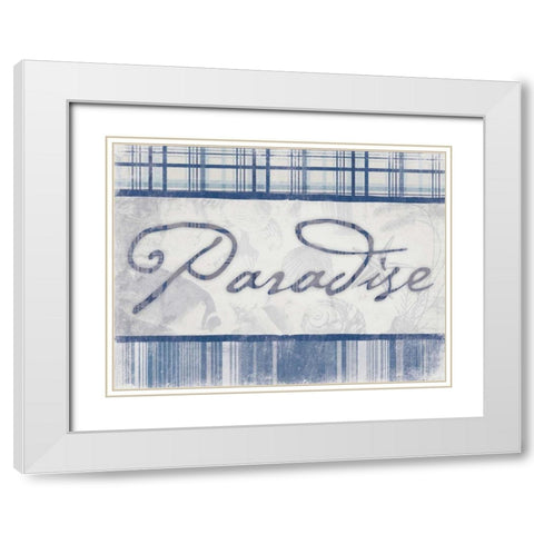 Paradise in Navy White Modern Wood Framed Art Print with Double Matting by Grey, Jace