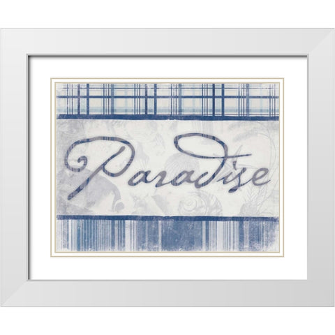 Paradise in Navy White Modern Wood Framed Art Print with Double Matting by Grey, Jace