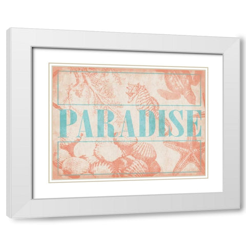 Paradise Shells White Modern Wood Framed Art Print with Double Matting by Grey, Jace