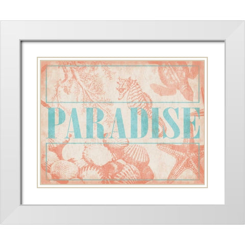 Paradise Shells White Modern Wood Framed Art Print with Double Matting by Grey, Jace