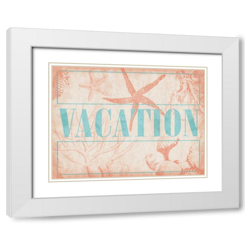 Vacation Shells White Modern Wood Framed Art Print with Double Matting by Grey, Jace