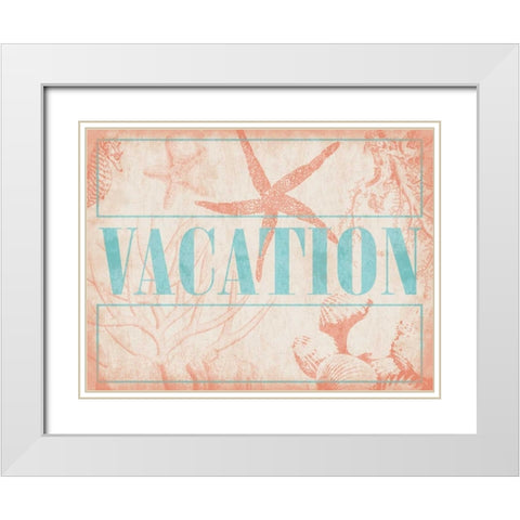 Vacation Shells White Modern Wood Framed Art Print with Double Matting by Grey, Jace