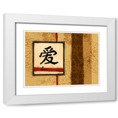 Love White Modern Wood Framed Art Print with Double Matting by Grey, Jace