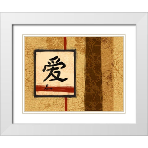 Love White Modern Wood Framed Art Print with Double Matting by Grey, Jace