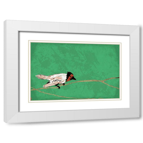 Birds B White Modern Wood Framed Art Print with Double Matting by Grey, Jace