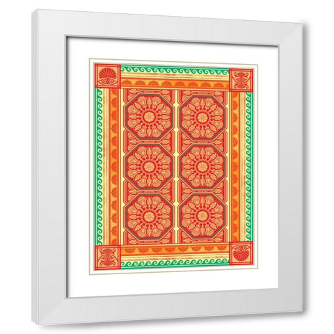 Patterns H White Modern Wood Framed Art Print with Double Matting by Grey, Jace