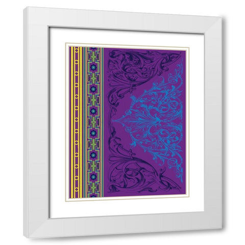 Patterns M3 White Modern Wood Framed Art Print with Double Matting by Grey, Jace