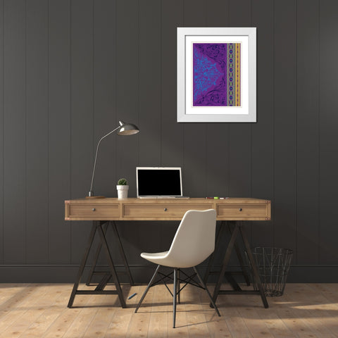 Patterns M4 White Modern Wood Framed Art Print with Double Matting by Grey, Jace