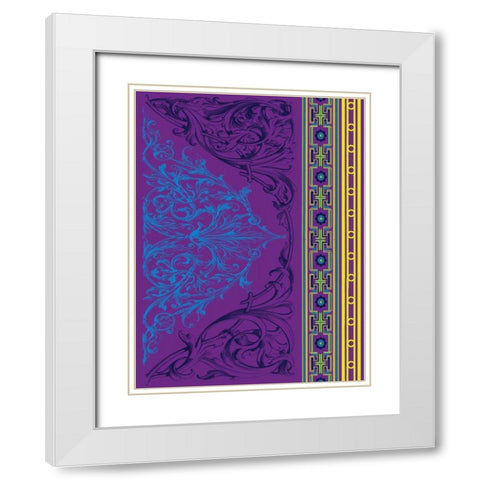 Patterns M4 White Modern Wood Framed Art Print with Double Matting by Grey, Jace
