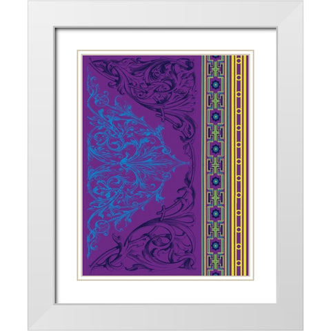 Patterns M4 White Modern Wood Framed Art Print with Double Matting by Grey, Jace