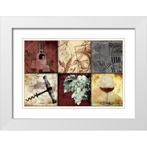 Wine Patch 2 White Modern Wood Framed Art Print with Double Matting by Grey, Jace